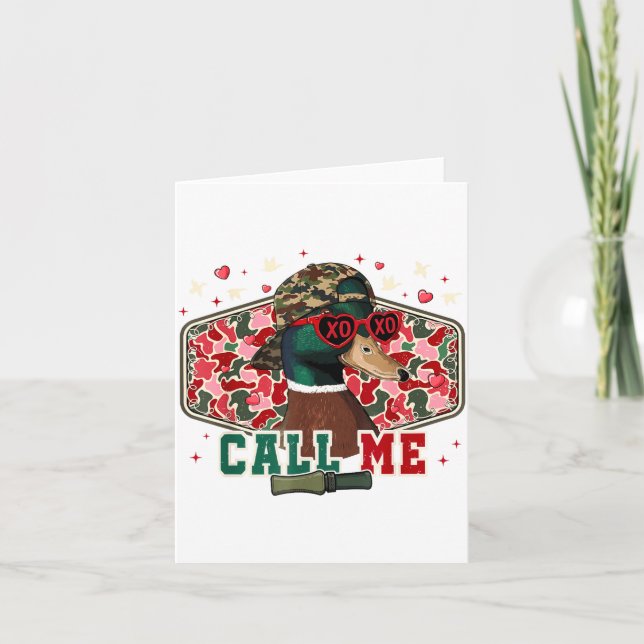 Cartão Dia dos Namorados Engraçado Menino Caça Pato Me Ch (Frente)