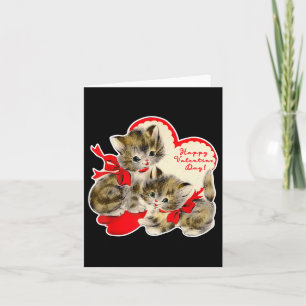 Cartão Dia dos Namorados Gato Gatinho Retro Val