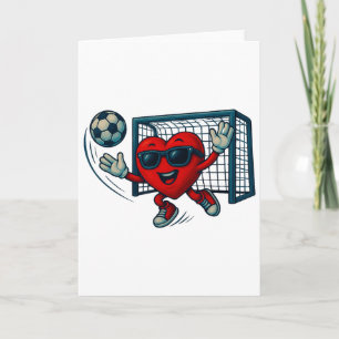 Cartão Dia dos Namorados Goleiro de Futebol Coração Engra