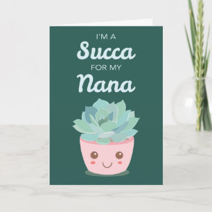 Cartão Dia dos Namorados Minha Nana com Suculenta Kawaii