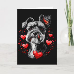 Cartão Dia dos Namorados Miniature Schnauzer