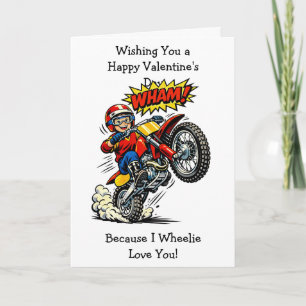 Cartão Dia dos Namorados   Moto Cross Wheelie Te Amo