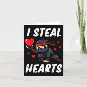 Cartão Dia dos Namorados Ninja Eu Roubo Corações Meninos