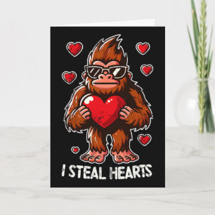 Cartão Dia dos Namorados Pé Grande Sasquatch Eu Roubo Cor