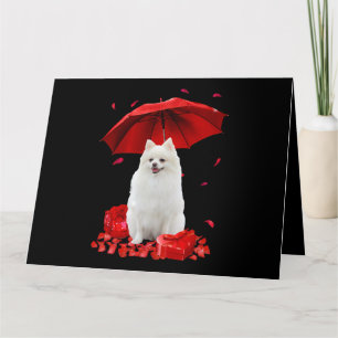 Cartão Dia dos Namorados Pomerânia Guarda-chuva Coração C