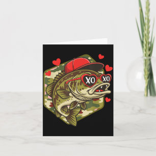 Cartão Dia dos Namorados Retro B Pesca Camuflagem Pescado