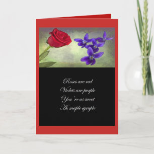 Cartão Dia dos Namorados - Rosas são Vermelhas, Violetas 