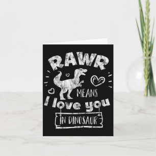 Cartão Dia dos Namorados T-rex Rawr Significa Eu Te Amo E