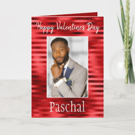 Cartão Dia dos Namorados Vermelho Romântico Feliz para El