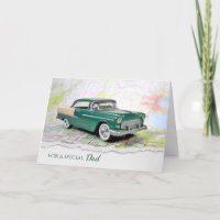 Dia dos Pais 1955 Carro em um Mapa de Estrada