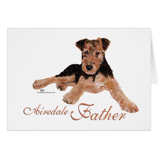 Cartão Dia dos Pais Airedale Terrier (Frente Horizontal)