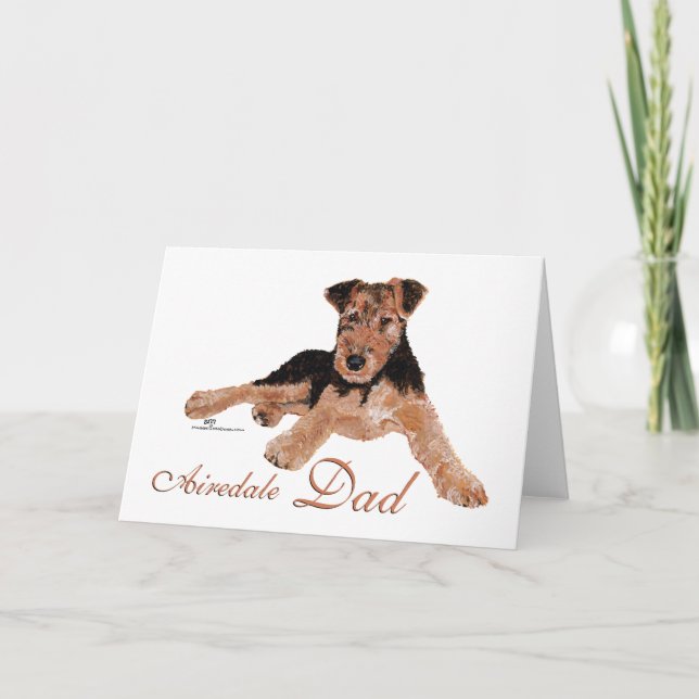 Cartão Dia dos Pais Airedale Terrier (Frente)