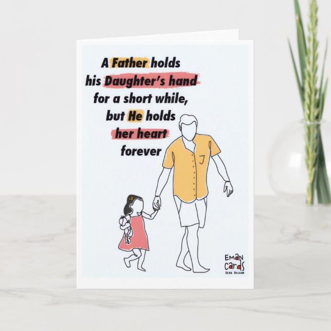 Cartão Dia dos Pais - Com a Filha (Frente)