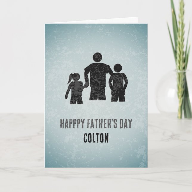 Cartão Dia dos Pais - Como um Pai - Família com Seu Nome (Frente)