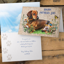 Dia dos Pais Dachshund Mensagem Personalizada