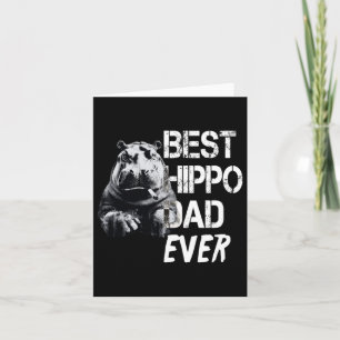 Cartão Dia dos Pais de Hipopótamo Masculino Estilo Vintag