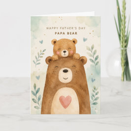 Cartão Dia dos Pais do Ursinho e do Papai Urso 