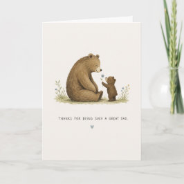 Cartão Dia dos Pais do Ursinho e do Papai Urso 