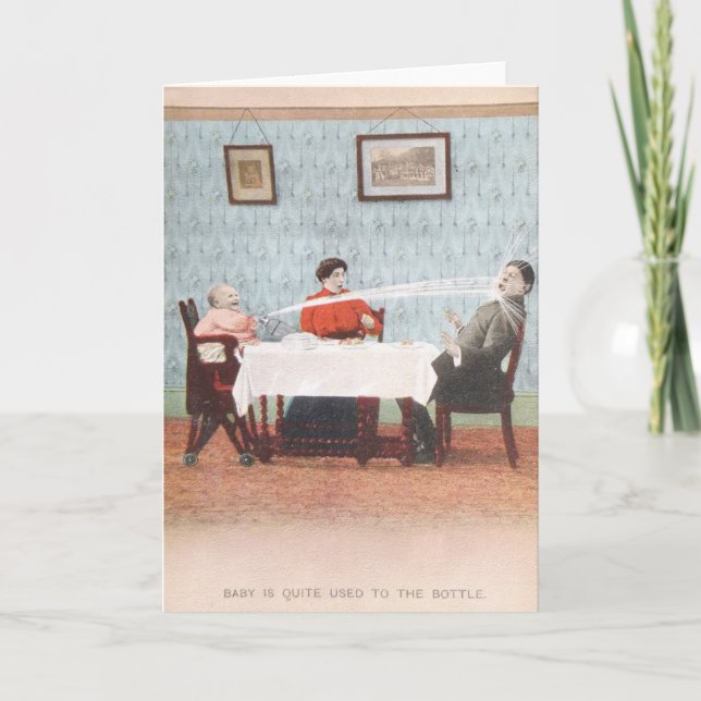 Cartão Dia dos pais engraçado do vintage da garrafa do (Frente)