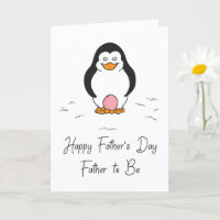 Dia dos Pais Futuro Pai de Menina Pinguim com Ovo