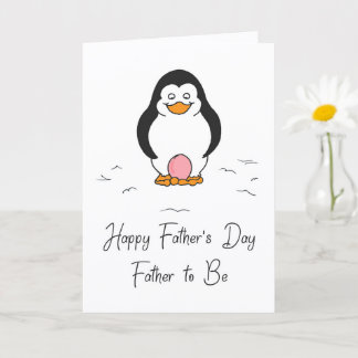 Cartão Dia dos Pais Futuro Pai de uma Menina Pinguim com