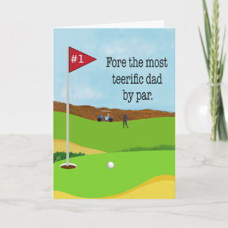 Cartão Dia dos Pais Humor de Golfe Pun