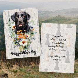 Cartão Dia dos Pais Jogador de Xadrez Black Lab