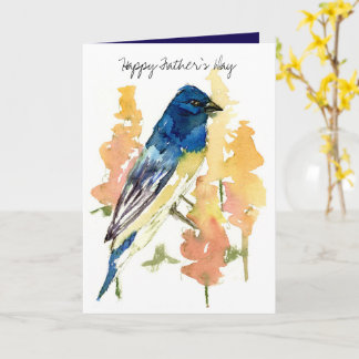 Cartão Dia dos Pais Lazuli Bunting Ave Natureza Vida Selv