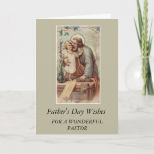 Cartão Dia dos Pais PADRE St. Joseph & Menino Jesus