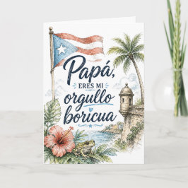Cartão Dia dos Pais Papá Eres Mi Orgullo Boricua