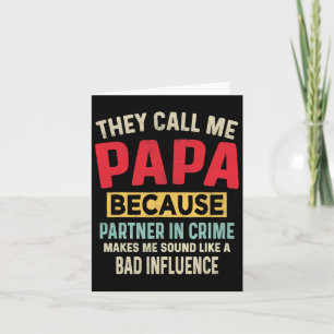 Cartão Dia dos Pais Papai Parceiro no Crime Pai Divertido