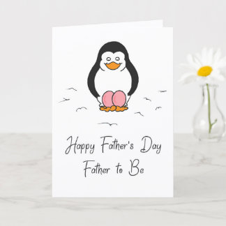 Cartão Dia dos Pais Papai Prestes a Ter Gêmeas Pinguim Fo