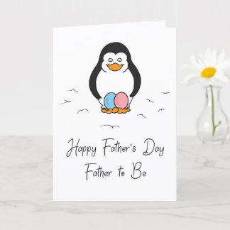 Cartão Dia dos Pais Papai Prestes a Ter Gêmeos Pinguim