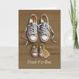 Cartão Dia dos Pais para Papai Futuro Sapatos de Bebê no 