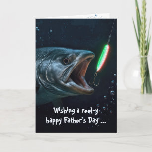 Cartão Dia dos Pais Peixe Grande com Isca Neon