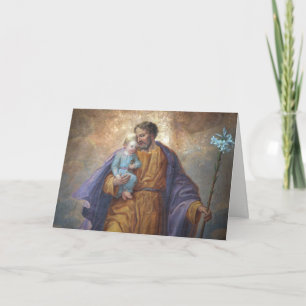 Cartão Dia dos Pais St. José Menino Jesus Cruz Lírio