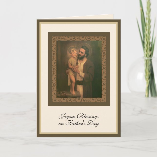 Cartão Dia dos Pais St. Joseph com Menino Jesus  (Frente)