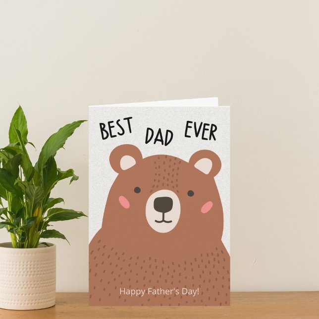 Cartão Dia dos Pais Urso Marrom (Criador carregado)