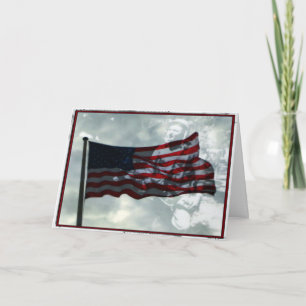 Cartão Dia dos Veteranos, Bandeira Americana e Veterano d