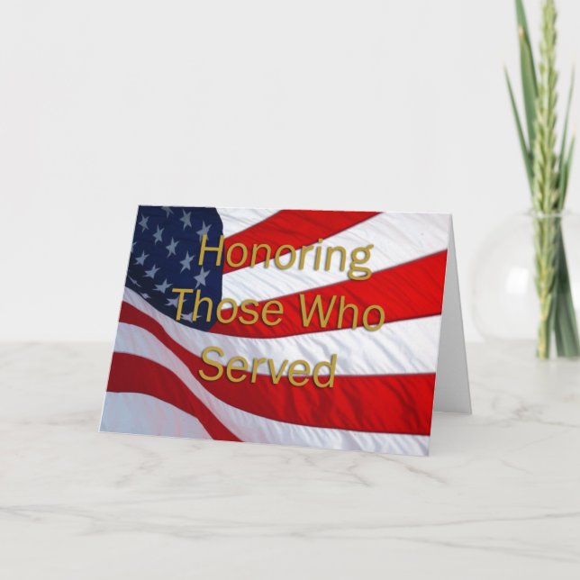 Cartão Dia dos Veteranos Honrando aqueles que Serviram (Frente)