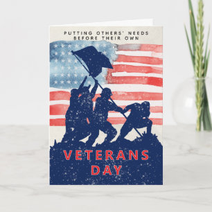 Cartão Dia dos Veteranos Tema Patriótico Iwo Jima