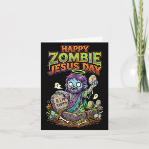 Cartão Dia engraçado feliz do zumbi jesus páscoa homens