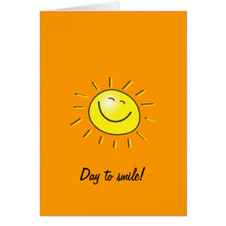 Cartão Dia ensolarado, sol de sorriso, dia a sorrir!