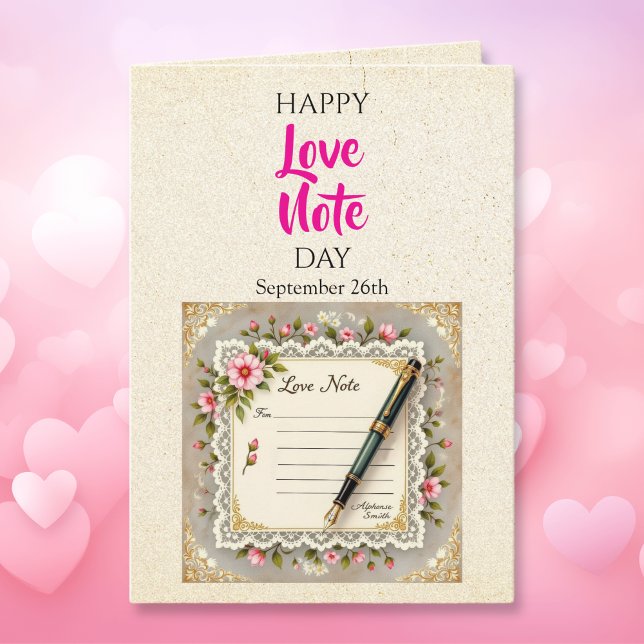 Cartão Dia Feliz da Nota de Amor - 26 de setembro (Criador carregado)
