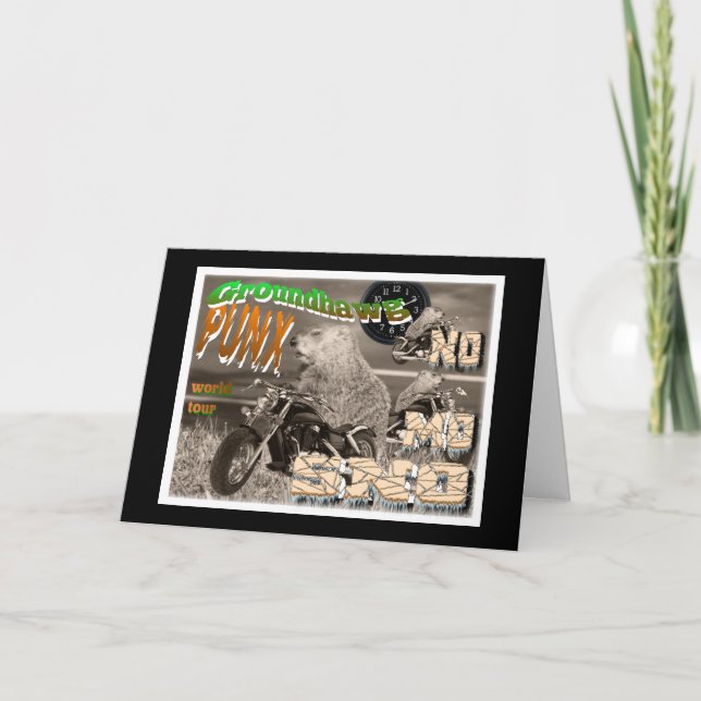 Cartão Dia feliz de Groundhawg PUNX Groundhog (Frente)