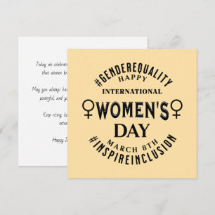 Cartão Dia Internacional da Mulher   8 de Março Igualdade