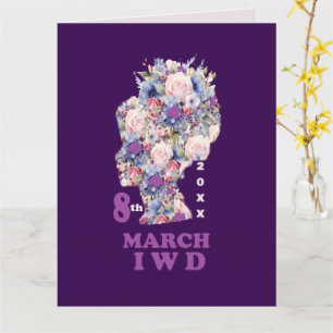 Cartão Dia internacional da mulher roxo 2027