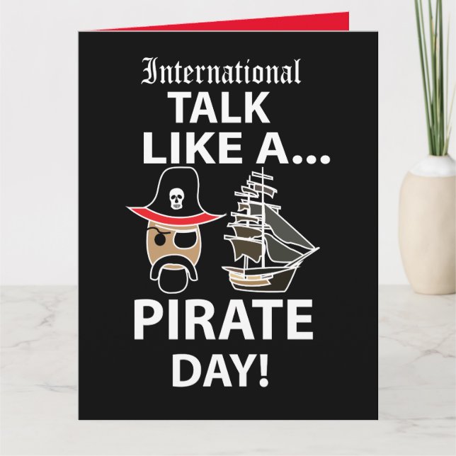 Cartão Dia Internacional de Falar como um Pirata (Frente)