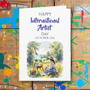 Cartão Dia Internacional do Artista 25 de outubro