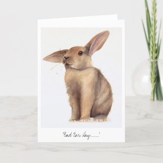 Cartão Dia mau da orelha pintado na Aquarela